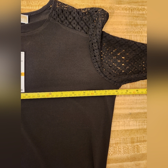 MICHAEL KORS Midi Length Lace Long Sleeve Dress Black, size S - Picture 8 of 11